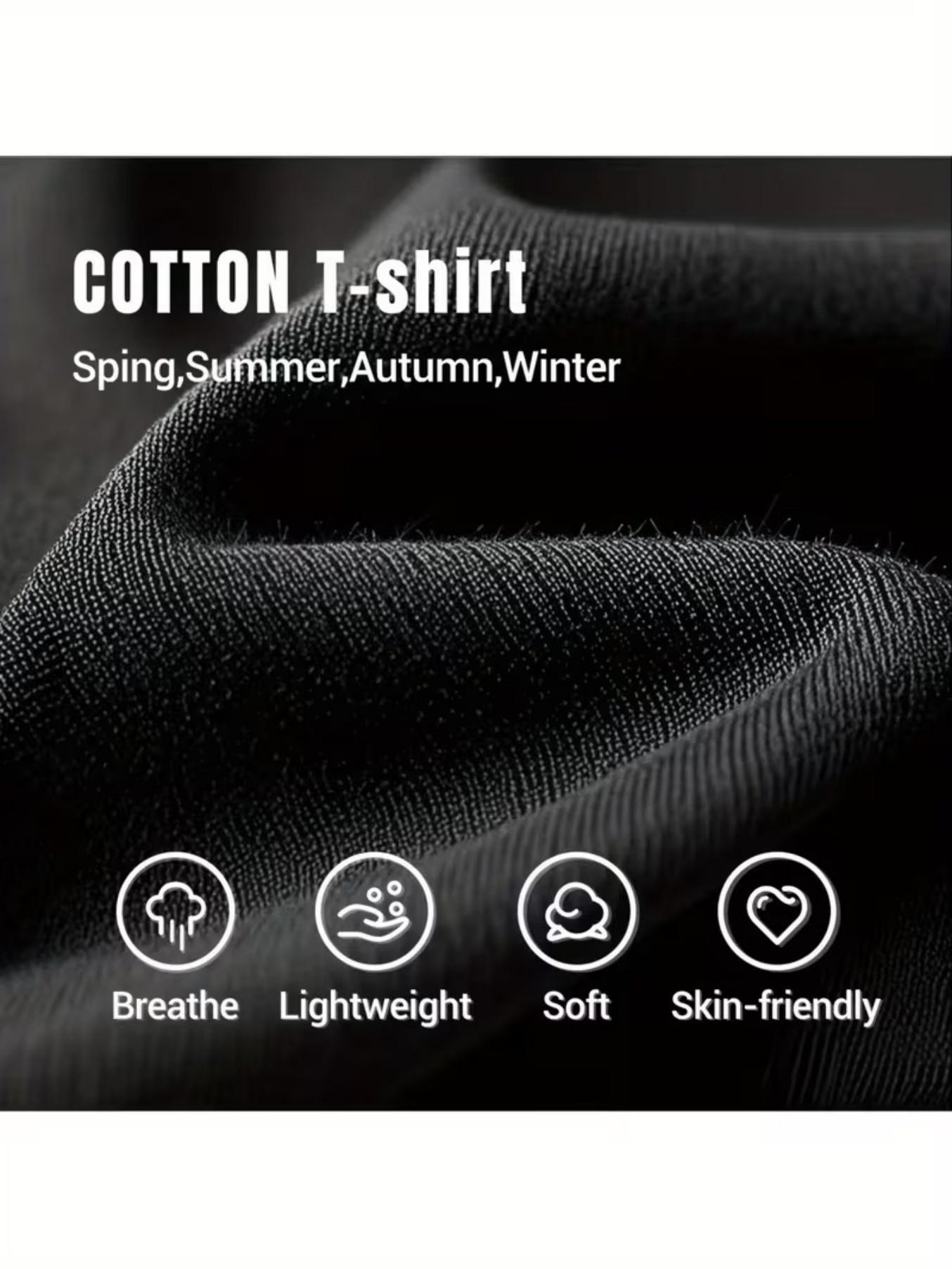 Black pure cotton T-shirt 4393