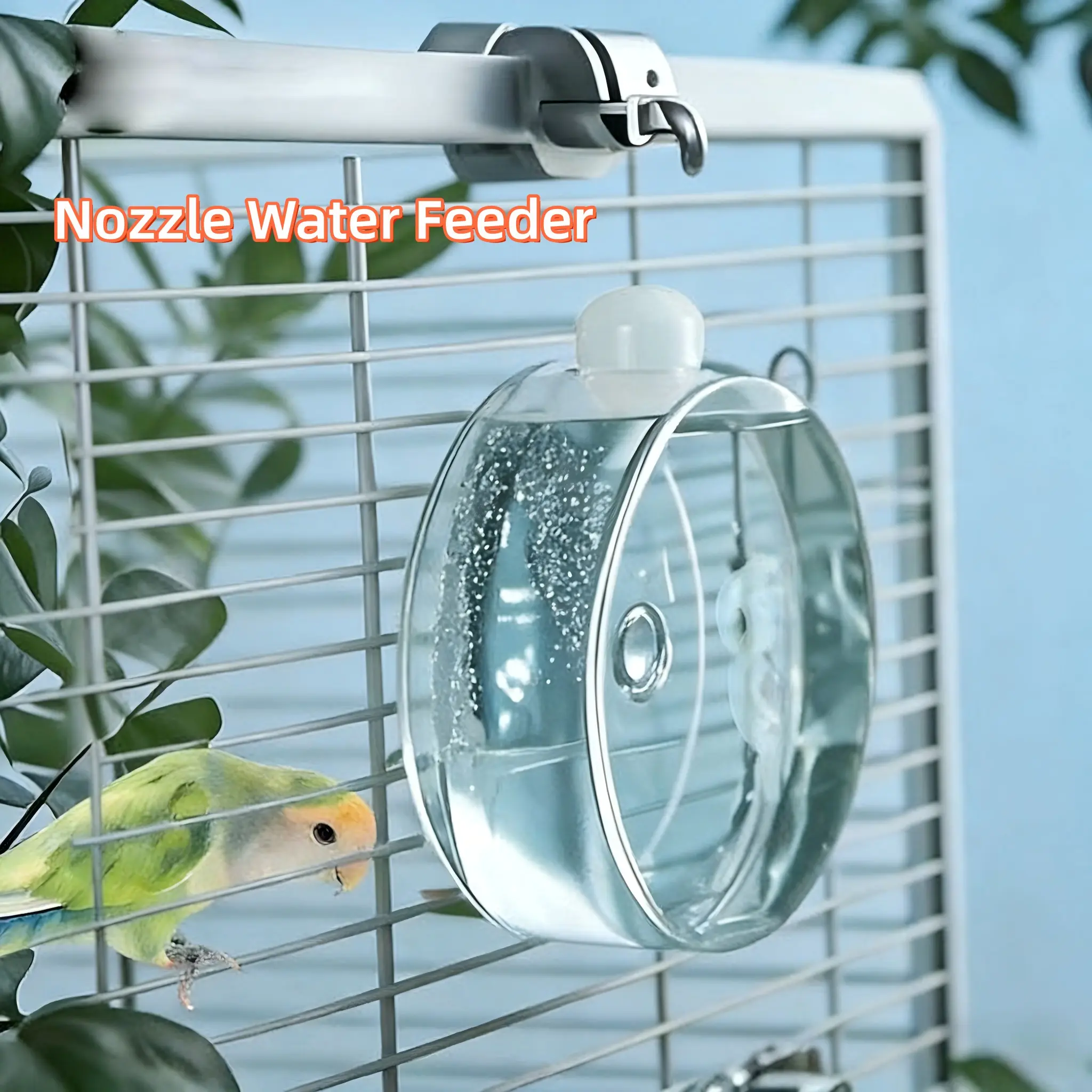 Parrot Pin Valve Water Drinker, Space Capsule Design, Instant Water No Leak, Large Capacity Automatic Bird Water Bottle