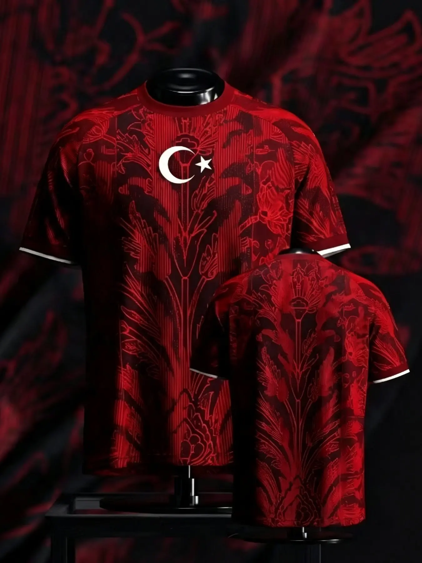 2026 Summer Men's 3D Printed Breathable Short Sleeve T-Shirt, Football Jersey, Retro Floral Pattern, Quick-Dry Polyester, National Team Fan Tee