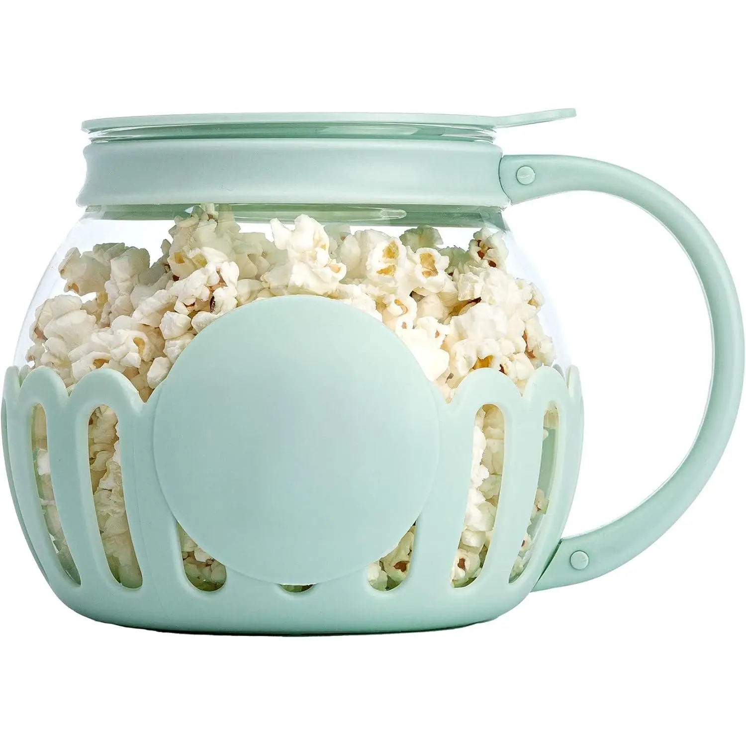 1.5Qt Micro-Pop Glass Microwave Popcorn Popper, 3-in-1 Lid BPA Free Dishwasher Safe