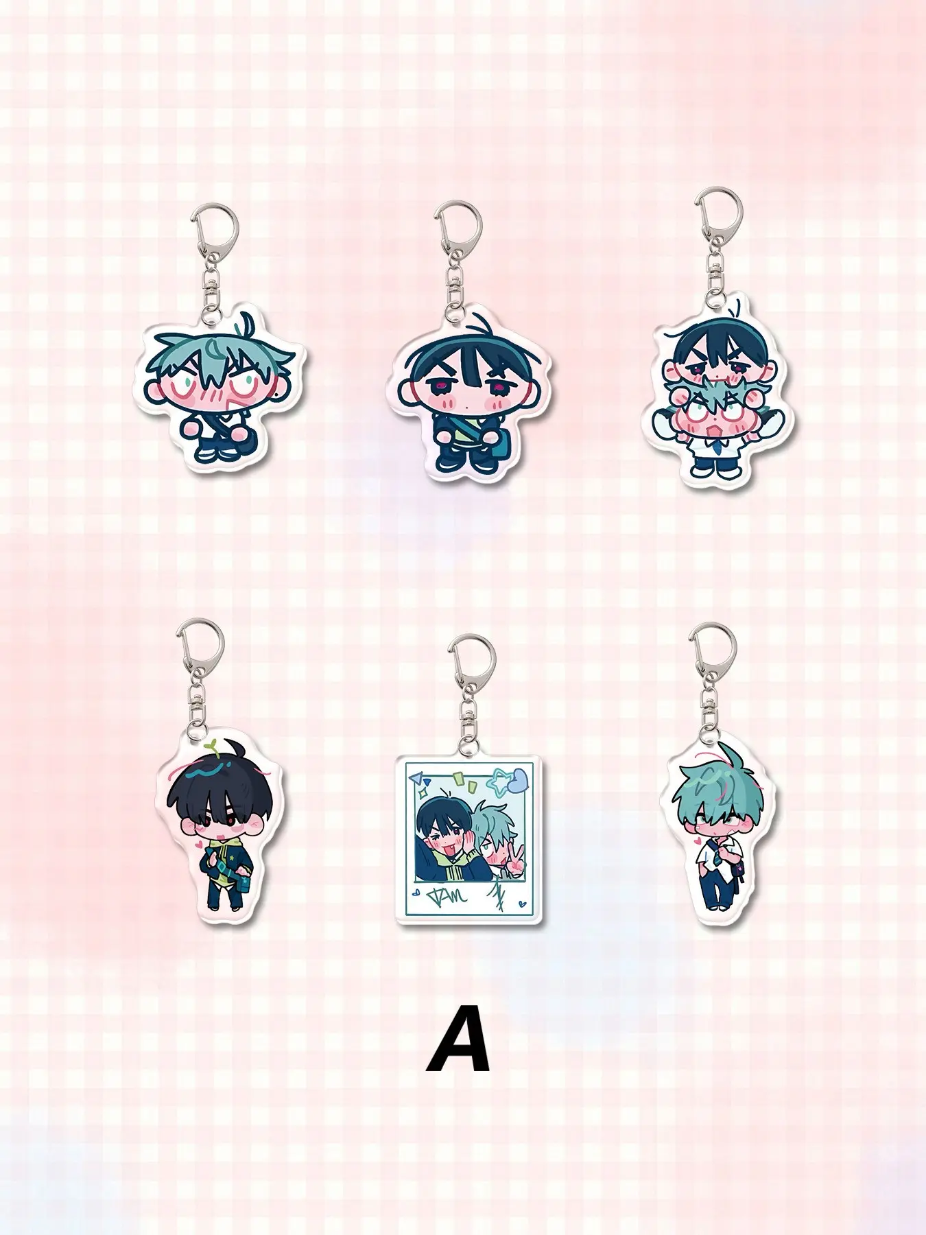 6pcs Acrylic Cute Q Version Cartoon Alien Stage Ivan Till Keychain Pendant, Book Bag Decor, Student Backpack Accessory, Wallet Charm, Friend Gift