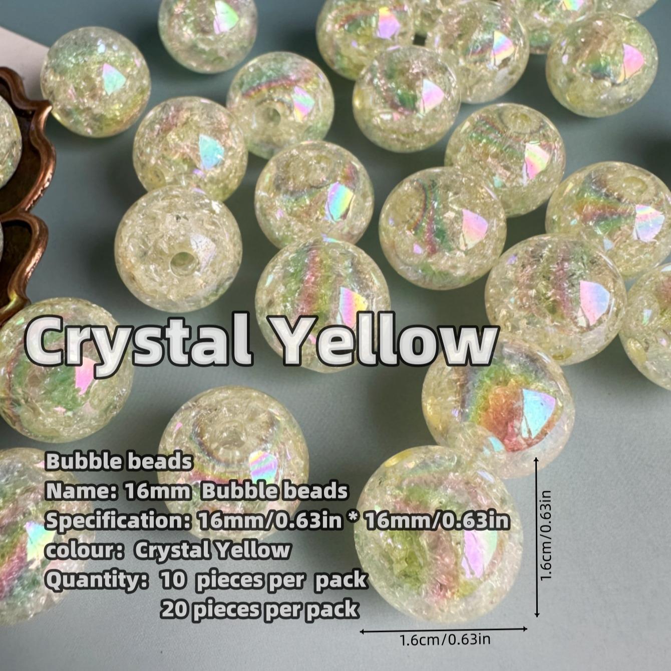 16mm Glitter Bubble Bead (20pcs/set), Shiny Round Beads for DIY Necklace Bracelet Phone Bag Pendant, Jewelry Making Supplies, Beading & Jewellery Making Material, DIY Beading Accessories, Christmas Gift