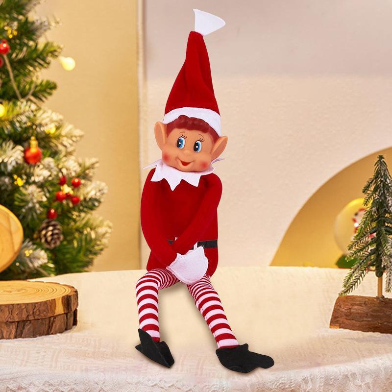 Christmas Elf Doll Festive Home Decor Ornament for Bookshelf Lightweight Quality Craftsmanship Xmas Present Holiday Gift