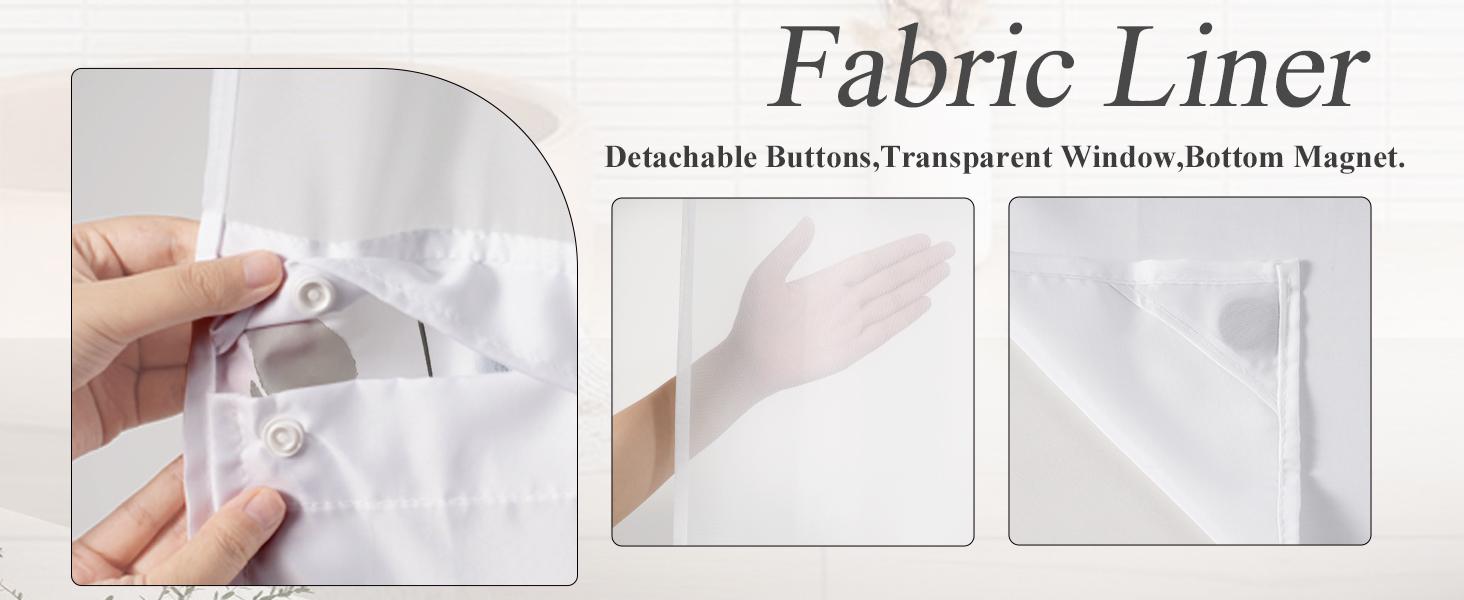 No Hook Shower Curtain and Liner Set, Blue and Grey Boho Floral Shower Curtains for Bathroom, Watercolor Flower Waterproof Bathroom Curtain Sets with Snap in Liner,