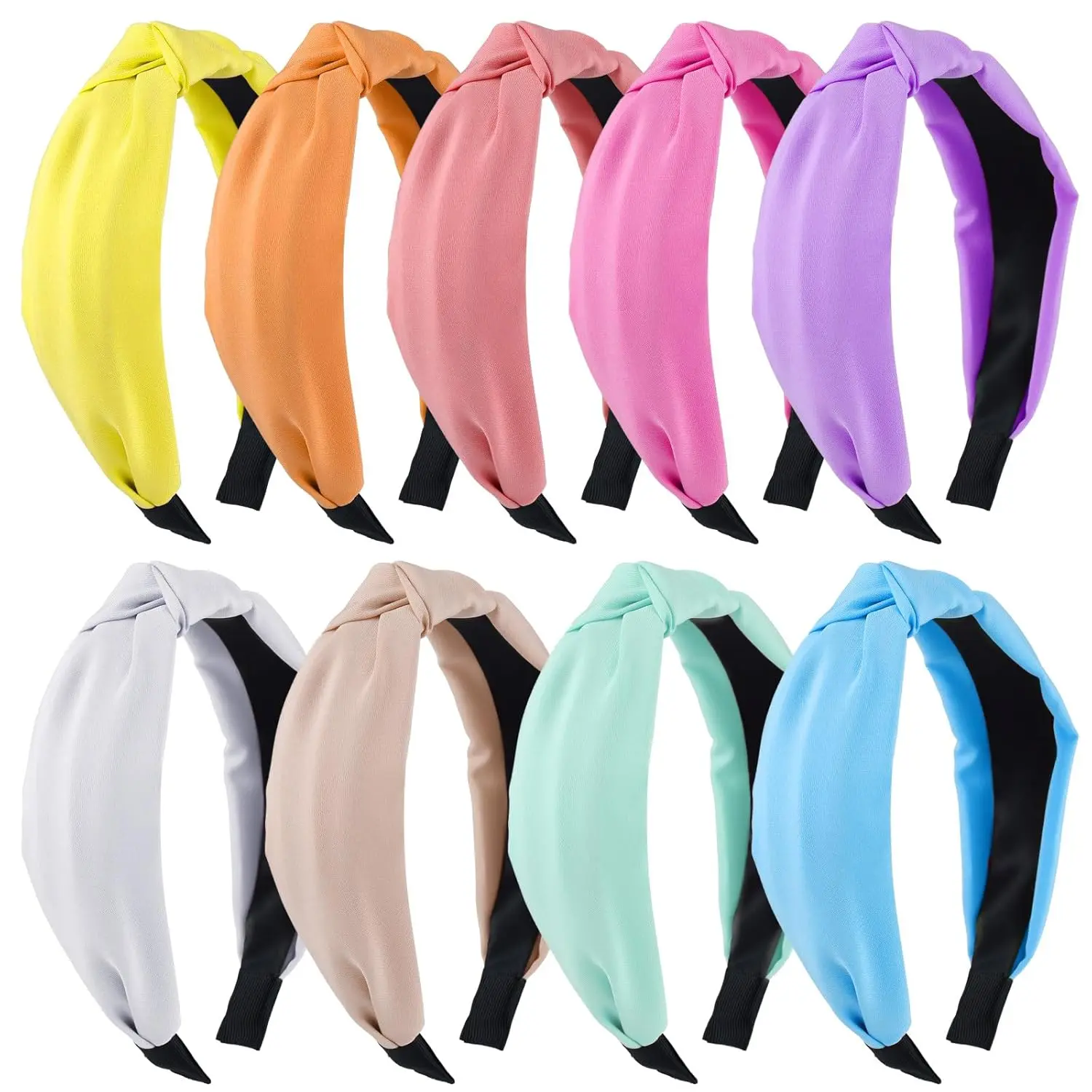 Girls Headbands, 9pcs Knotted Headbands for Girls Women Teen Pink Hairband, Cute Kids Headband 4 6 8 12, Fashion Colorful Hair Accessories