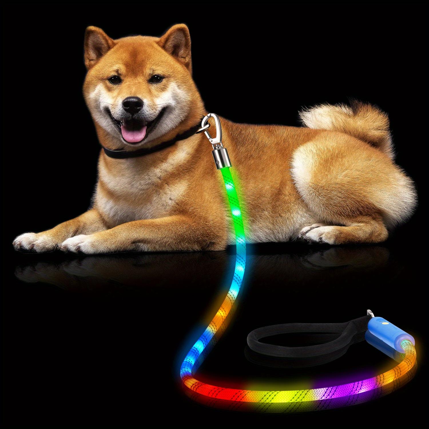 Xeuch LED Illuminated Dog Leash |   Extremely High Visibility for Distances Up to 350 Yards |   Three Lighting Options |   Rechargeable Via USB, No Batteries Required |   Comfortable Handle & Swivel Clasp to Avoid Leash Twisting