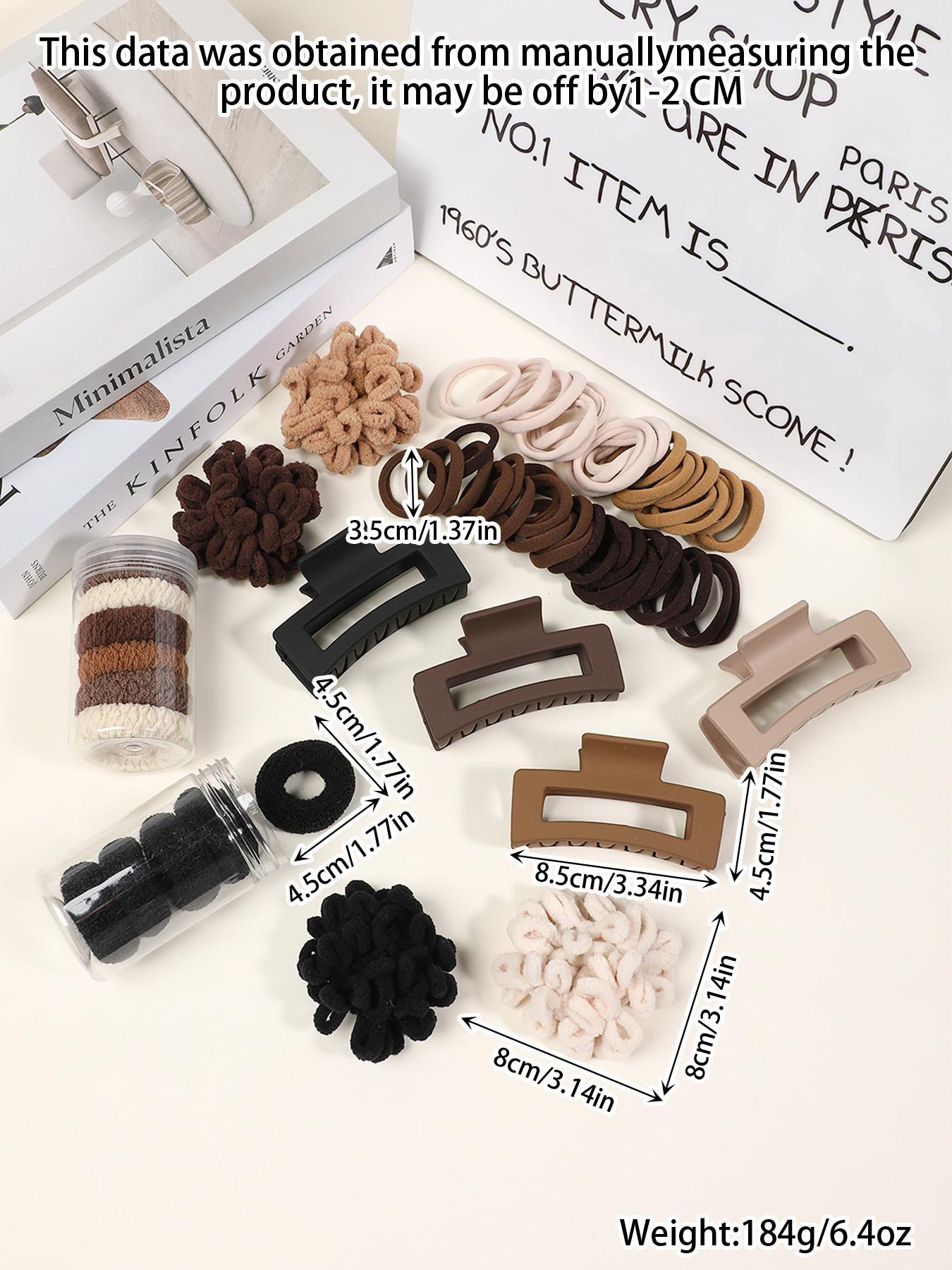 Women's Boho Hair Accessories Set, Elastic Knitted Ponytail Holders & Scrunchies, Matte Anti-Slip Design for Daily Use