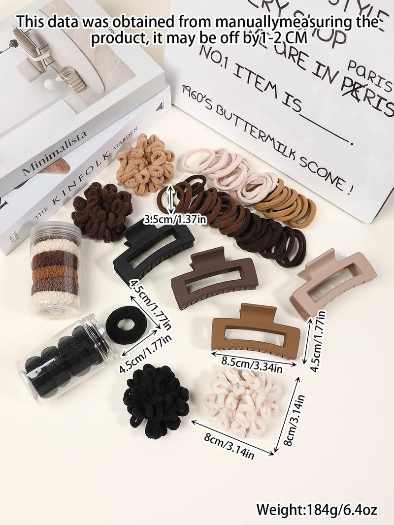 Women's Boho Hair Accessories Set, Elastic Knitted Ponytail Holders & Scrunchies, Hair Ties, Matte Anti-Slip Design for Daily Use