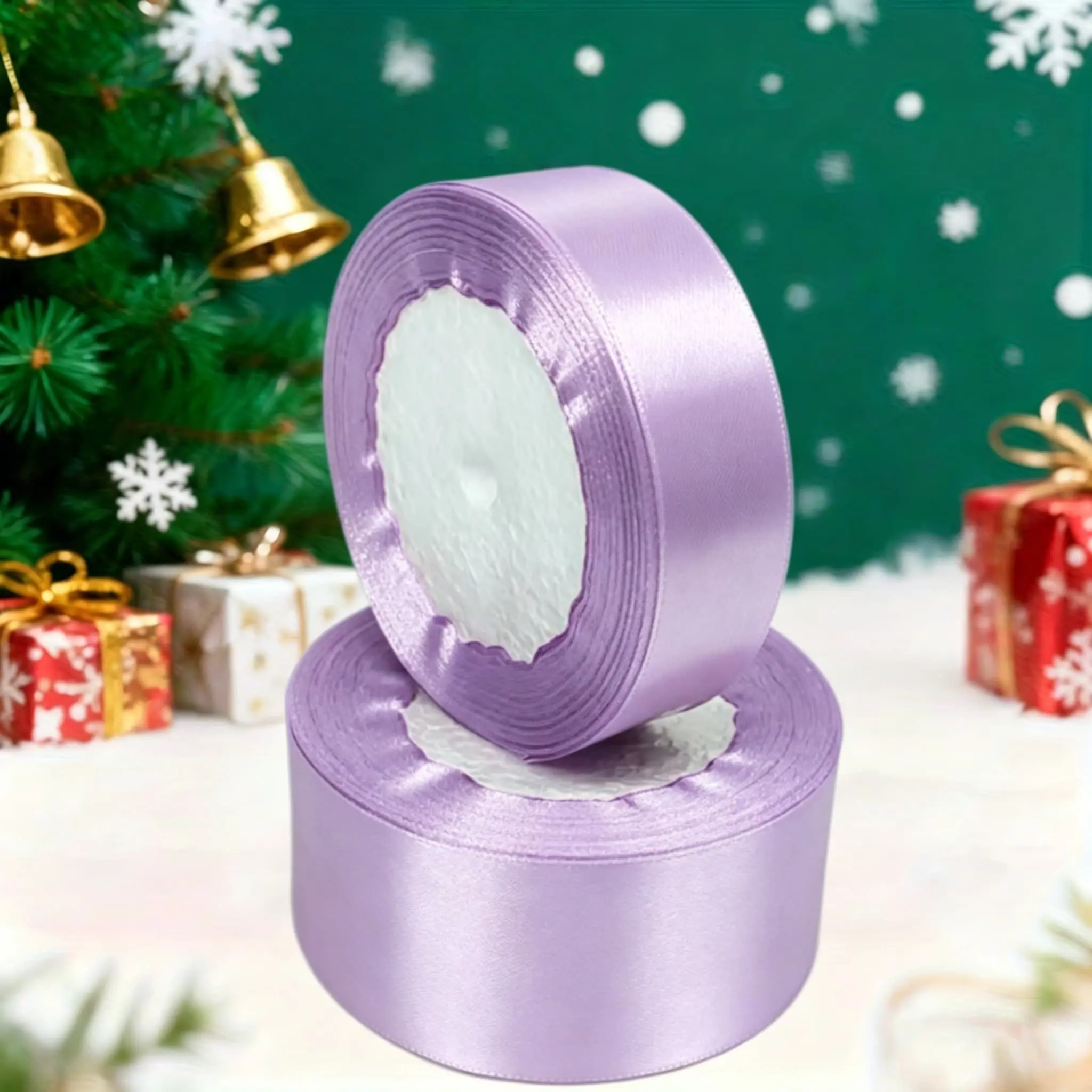 Light Ribbon Set, 40mm & 25mm Wide, 22.86m Long, Ideal for Wedding, Art Decor, Flower Arrangements, Gift Wrapping, Craft Projects
