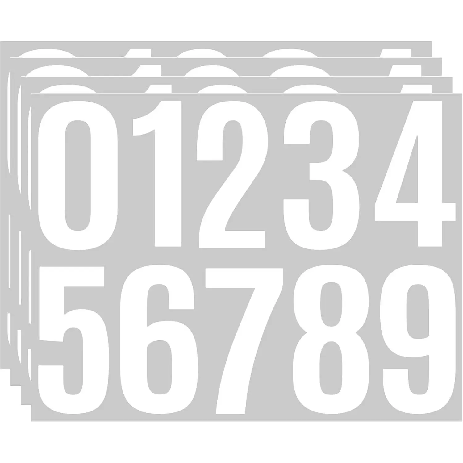 4 Inch Mailbox Numbers Stickers 4 Sheets Vinyl Self-Adhesive 0-9 Decals Waterproof Strong Adhesive House Address Numbers for Mailbox White