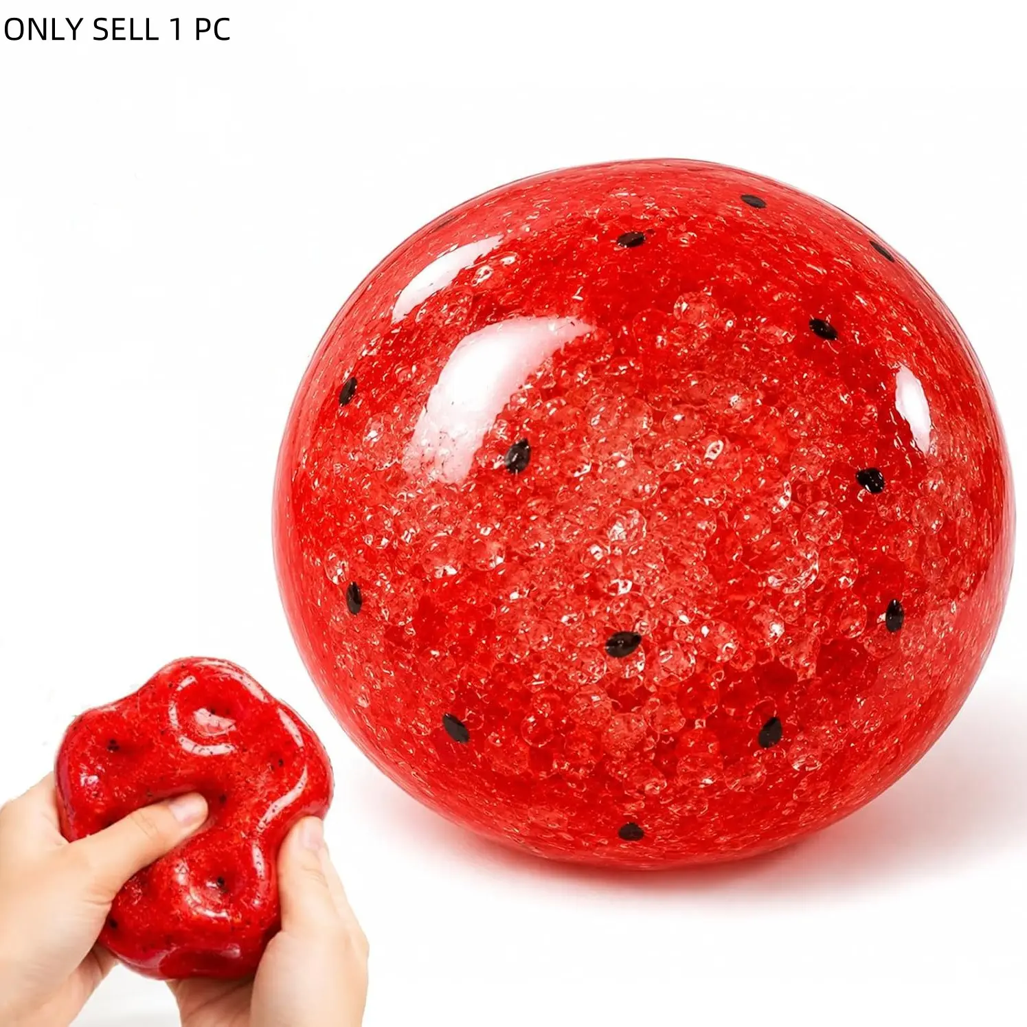 Slushy Watermelon Squishy, Watermelon Fruit Stress Ball, Soft Filled Squeeze Toy, Anxiety Relief, Desk Office Fun, Party Gift