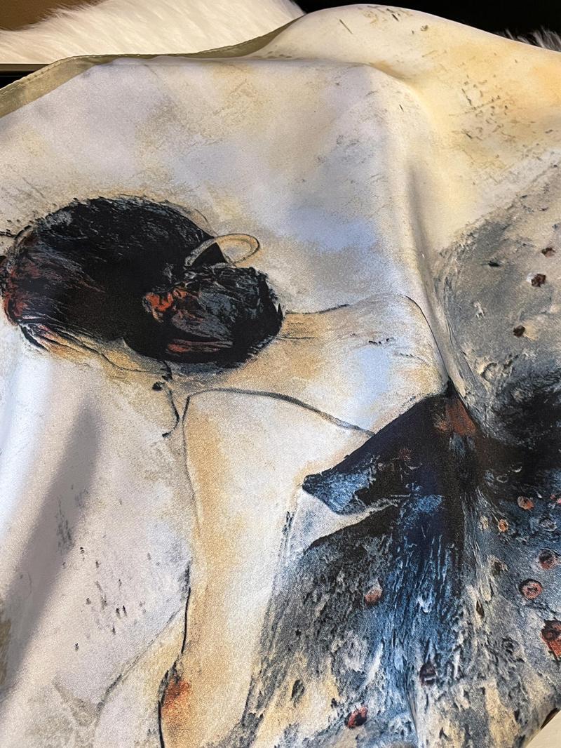 Random Print Scarf, Fashionable Soft Comfortable Shawl for Daily Wear, Casual Versatile Scarf for Women & Girls