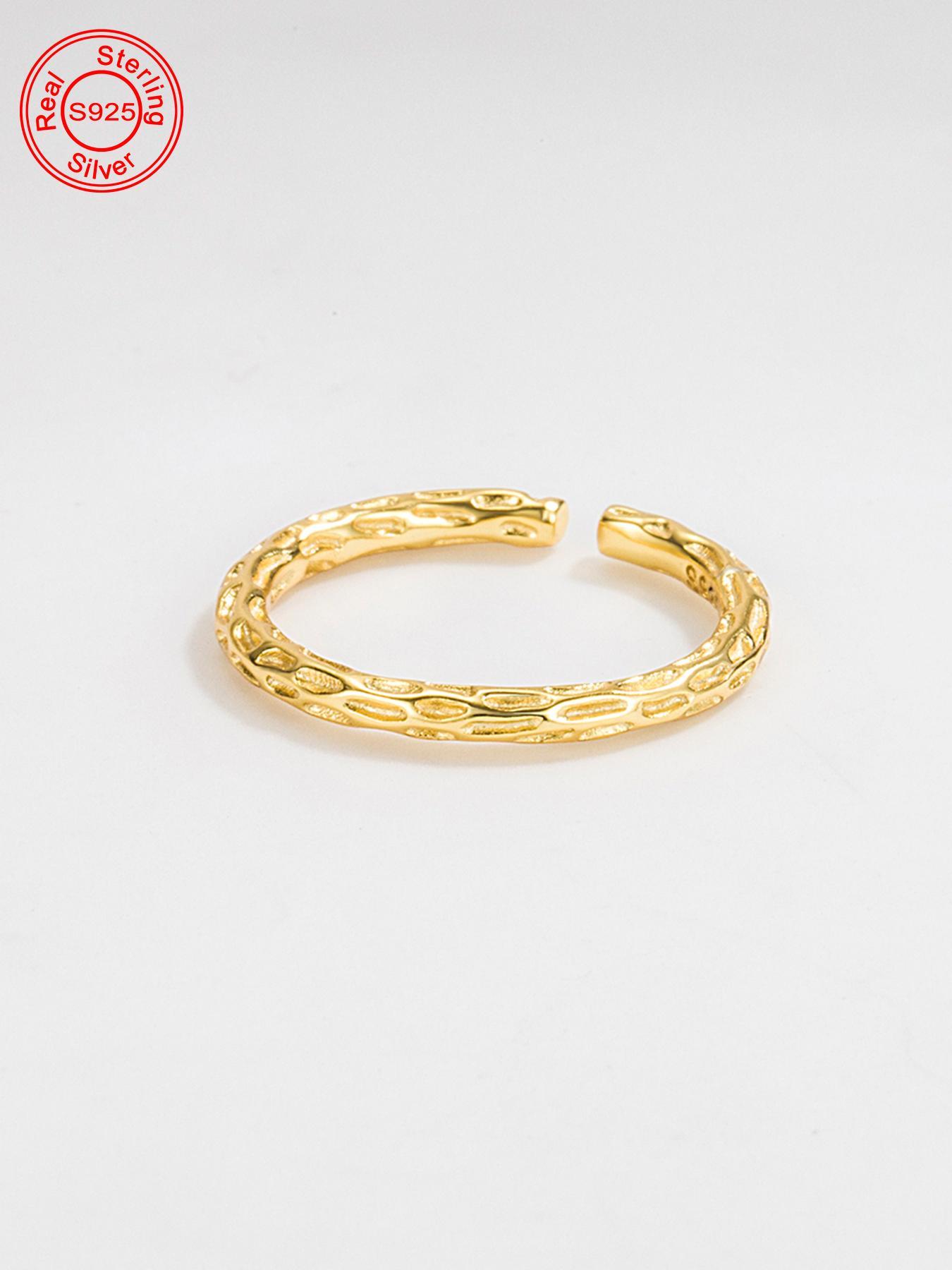 S925 Sterling Silver Cuff Ring, Adjustable Open Ring for Women, Elegant Ring, Statement Rings, Fashion Jewelry for Party, Daily Decor, Trendy All-match & Exquisite Jewelry for Birthday Gift