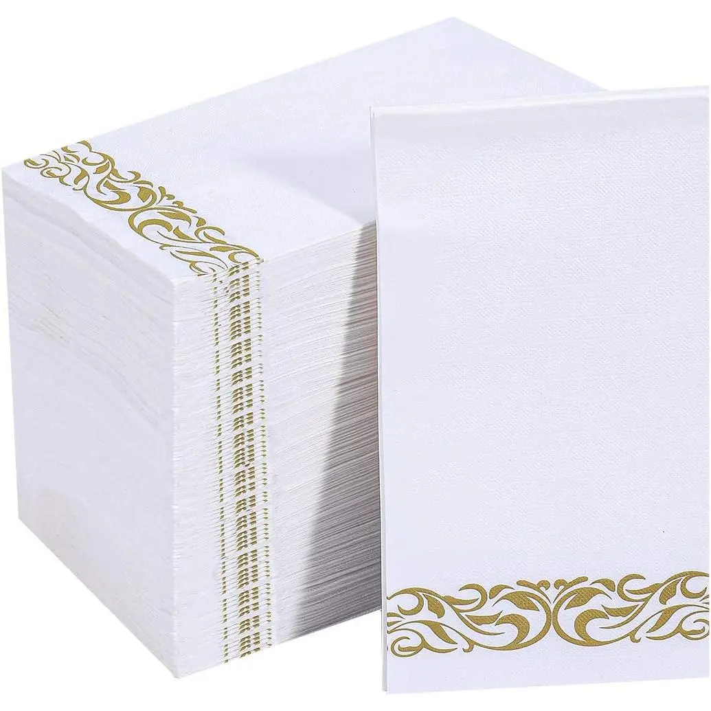 200 Pack Paper Napkins Guest Towels Disposable  3-ply Dinner Napkins Disposable Soft, Absorbent,  for Kitchen, Wedding, Parties, Dinners or Events ()