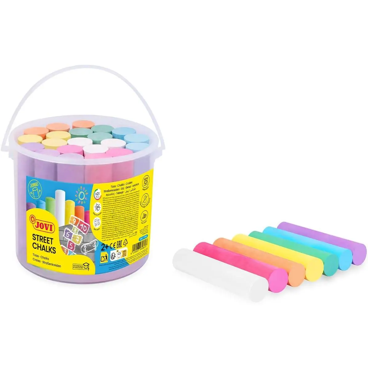 Jovi Pot of 20 Maxi Classcolor Street Chalks, Assorted Colours (1130)