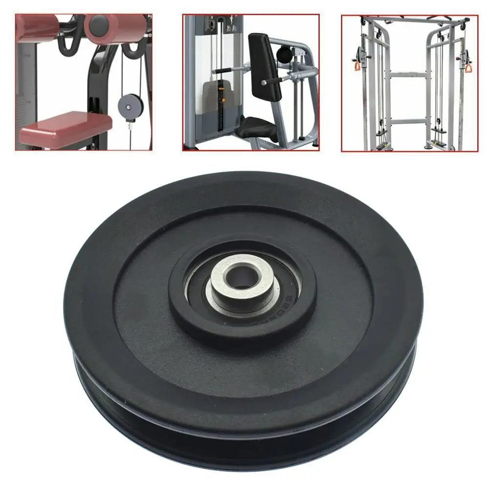 Nylon Gym  Pulley Wheel 4.5 in/115MM Rotation 360  Traction Bearing Pulley Wheel for  Machine Gym Equipment DIY Gym Pulley System Garage Door  Gyms