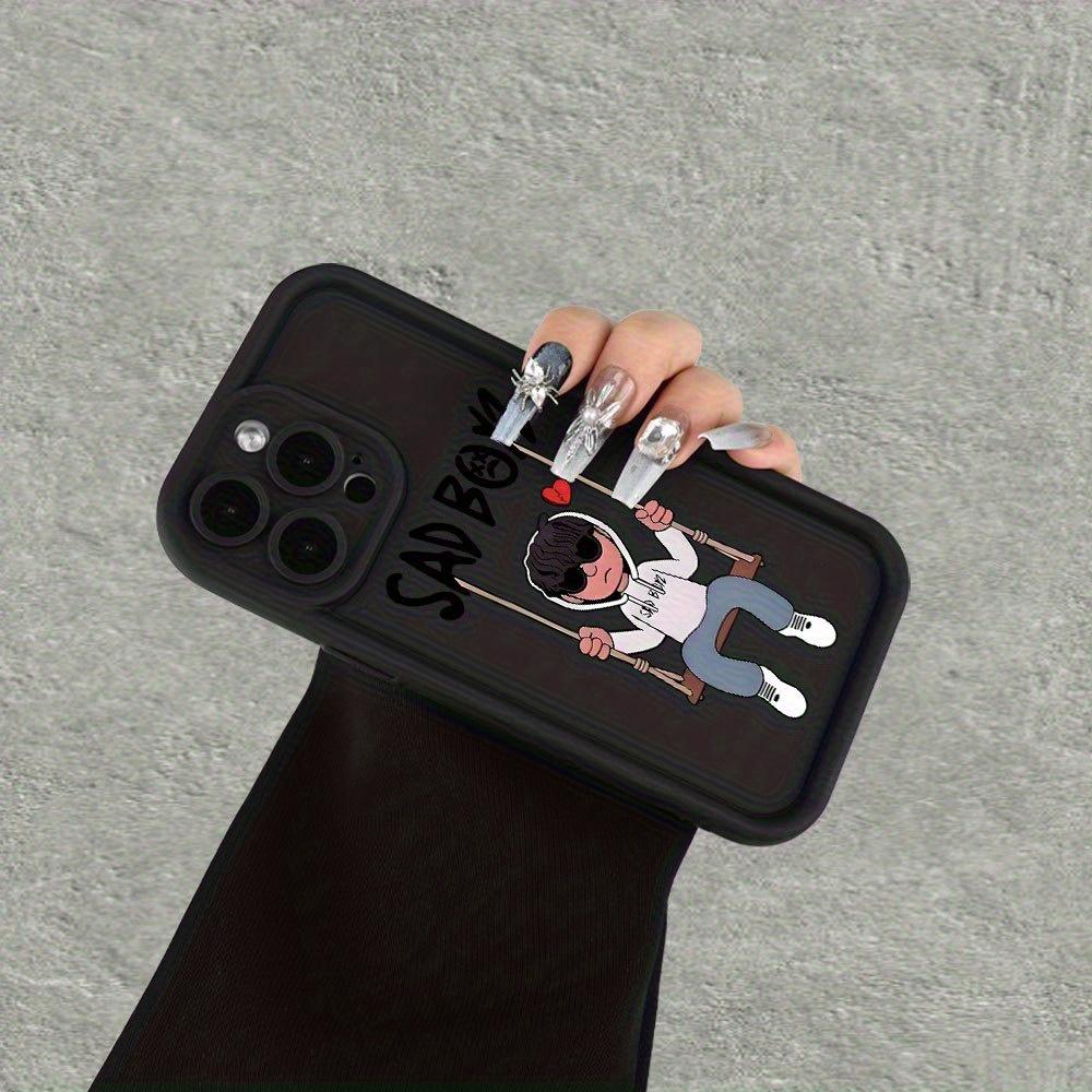 A matte phone case with a sad boy pattern, suitable for iPhone 17 Air/16 Plus/15 Pro Max/14 Pro/13/12/11/XS Max/X phone case, the best choice for holiday gifts to family, friends, lovers, or boyfriends TY411