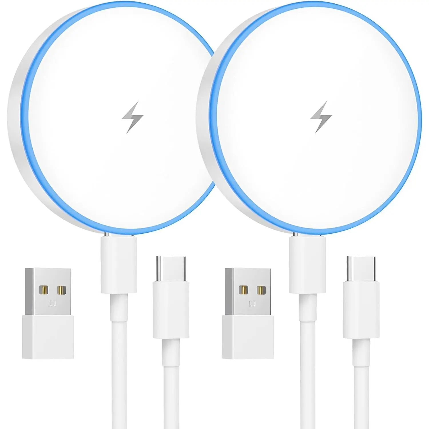 MagSafe Charger 2 Pack   Charger   Pad | Two USB-C cables and two USB-A adapters, compatible with  17/16/15/14/13/12 Series and AirPods 4/3/2/Pro