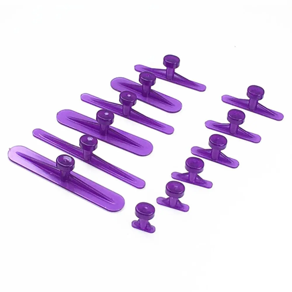 12 PCS Paintless Dent Repair Pull Tabs, Adhesive Pull Tab Set in Multiple Sizes, Car Bodywork Removal Tool for Auto, Motorcycle, Refrigerator, Purple