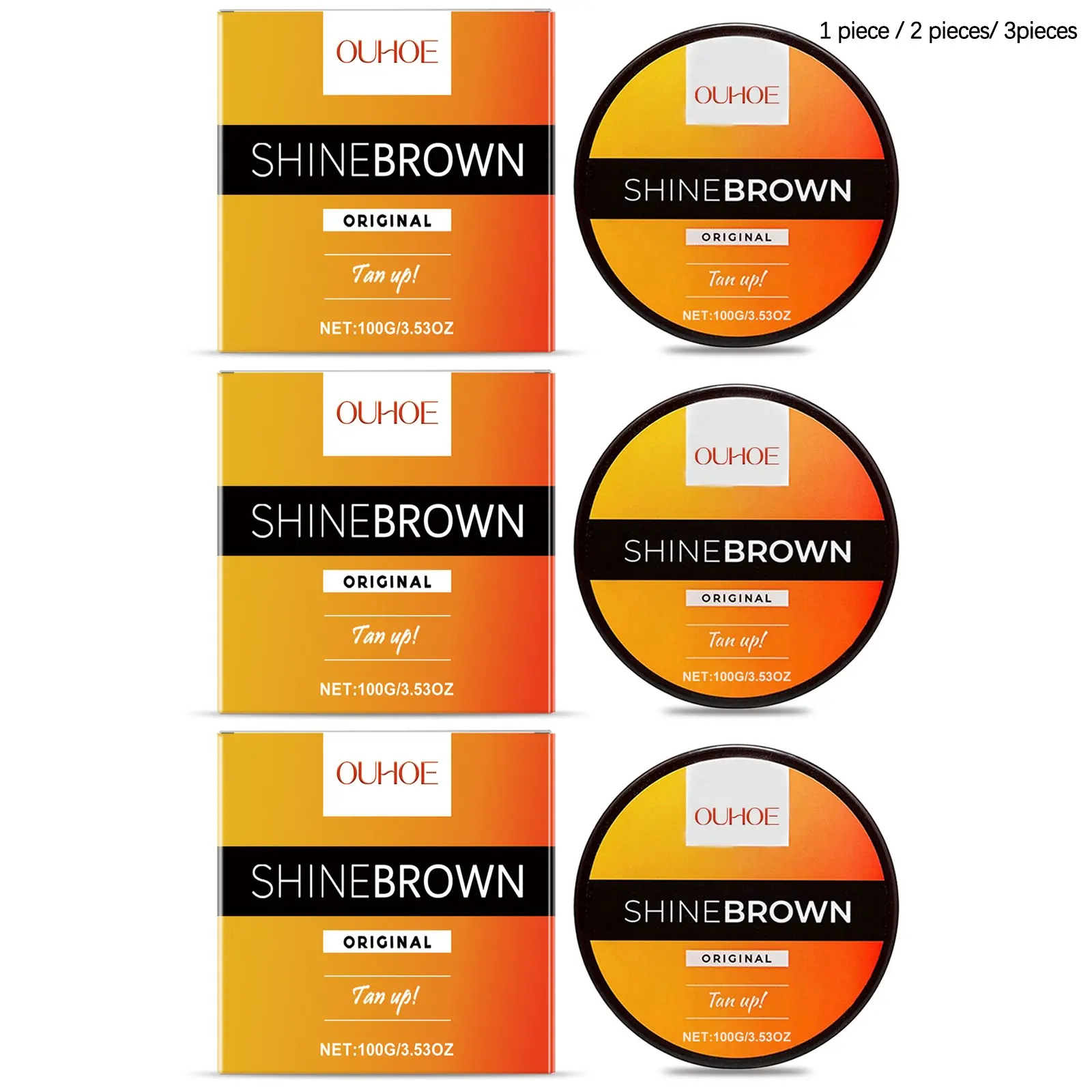 Tanning Balm (100G/100G*2/100G*3), Gentle Care, Ideal for Summer Outdoor Tanning, Deep Bronze Glow, Moisturizing & Non-Greasy, Smooth Texture