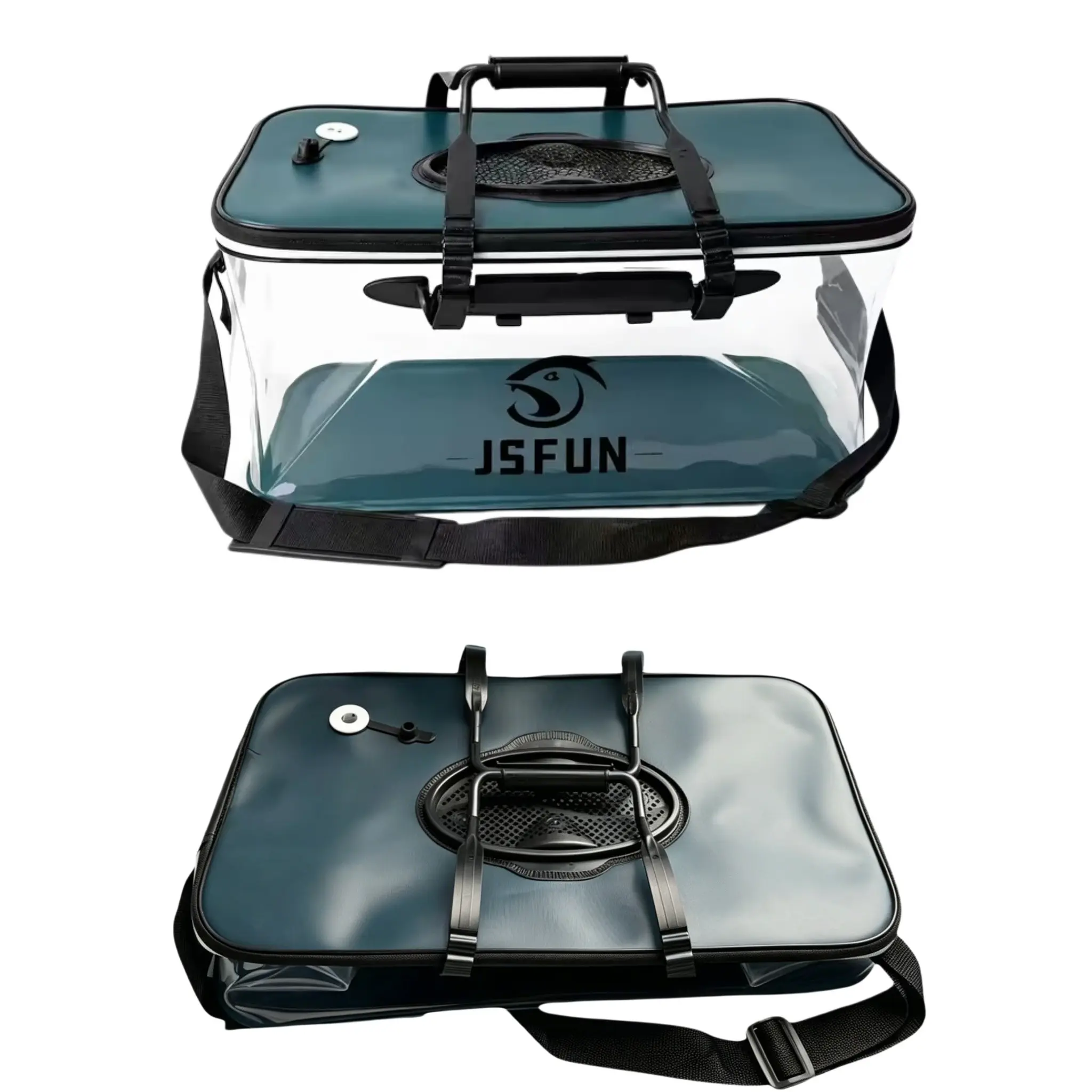 Portable Clear Live Fish Bucket With Handle, 30cm-50cm Portable Foldable Fishing Tackle Box, Fishing Accessories