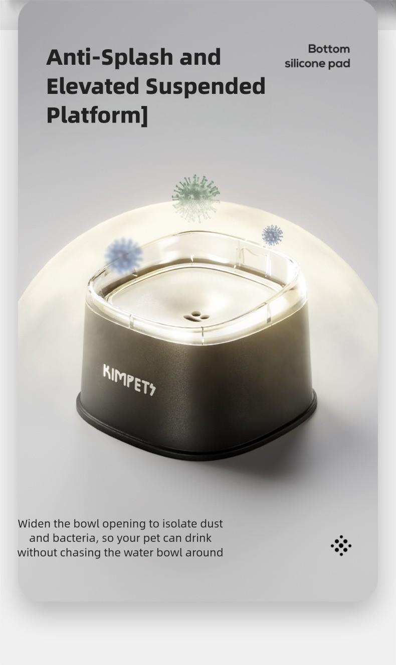 New floating water bowl for pets, keeps mouths dry, and is a water feeder for dogs and cats.