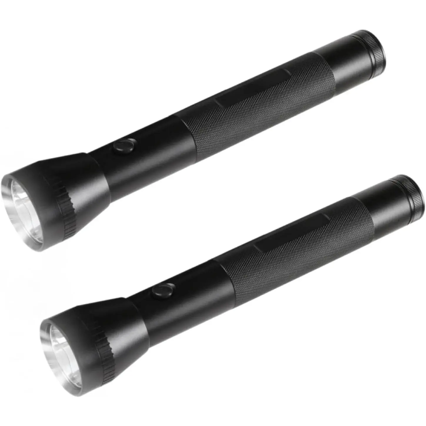 Heavy Duty LED Flashlight 2 Pack, 3 D Cell Battery Powered Aluminum Alloy Torch, Super Bright Large Flashlight for Camping, Emergency, Outdoor and Power Outage