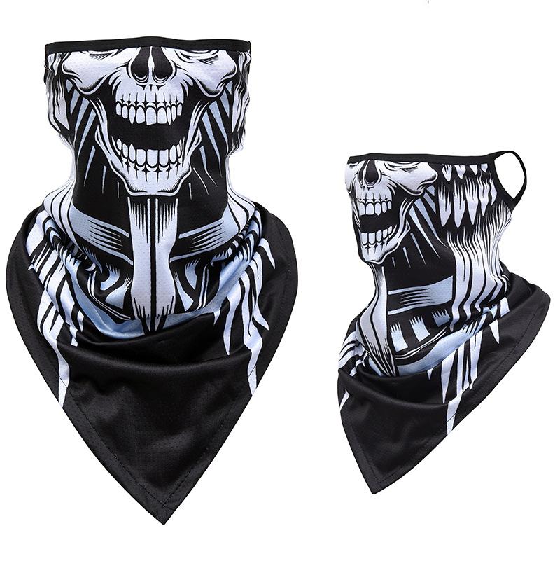 Ice silk ear mask triangular towel neck cover mesh sun protection outdoor cycling fishing windproof scarf men's and women's face towels summer Warm Compression Knee