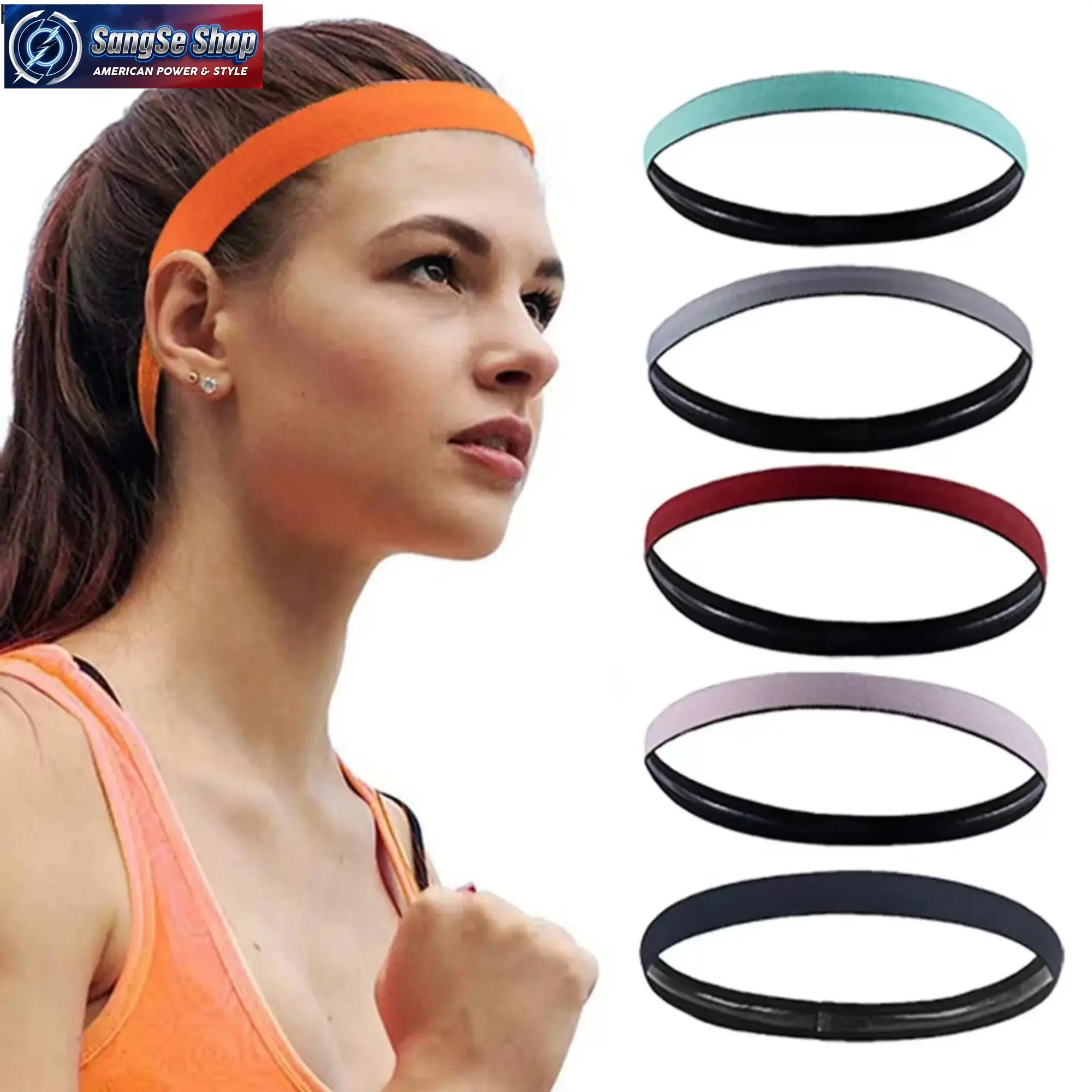 Ultra-Thin Sports Headband, Unisex High-Elastic Nylon Sweatband with Non-Slip Silicone Grip for Yoga, Running, and Gym Workouts