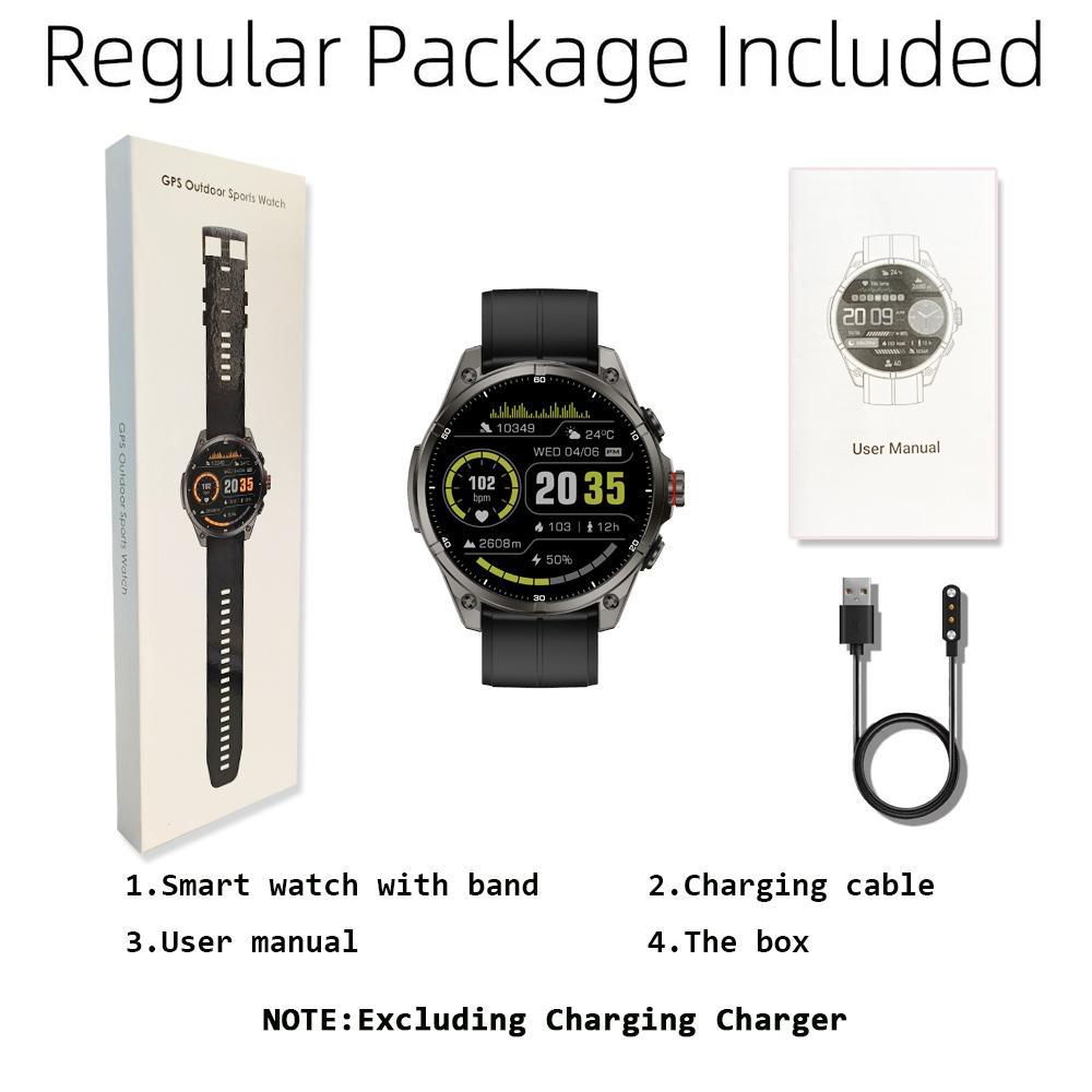 Multifunctional Smart Watch, Fashion Digital Watch with LED Flashlight, Outdoor Sports Watch with GPS Tracking & Fitness Function for Women & Men, Wearable