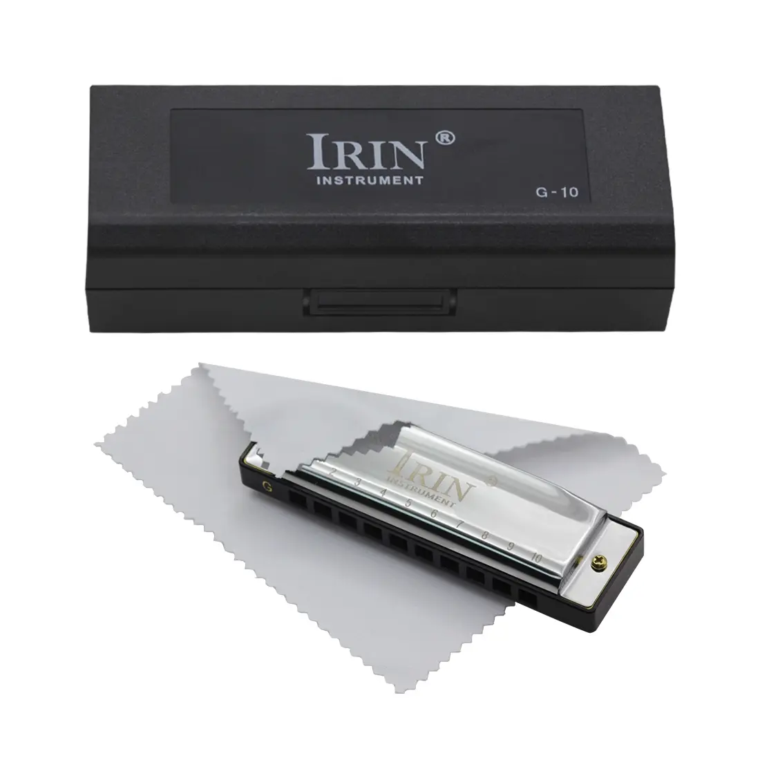Irin Blues 10-Hole 20-Tone G Key Harmonica for Kids & Adults, Student Musical Instrument, Perfect for Beginners & Professionals