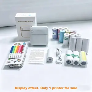 Portable Mini Printer, USB Rechargeable Wireless Thermal Printer, Includes Print Paper, Ideal for Home Office School, Portable Photo Printer