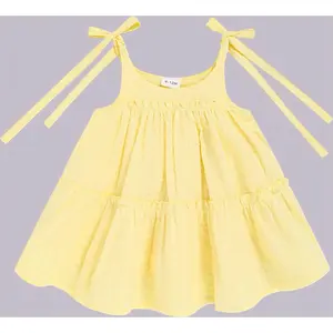 Adjustable Tie-Shoulder Toddler Dress – Sleeveless Dot Tiered Sundress for Baby Girl – Perfect for Summer Beach, Birthday Party, Family Photo & Daily Wear