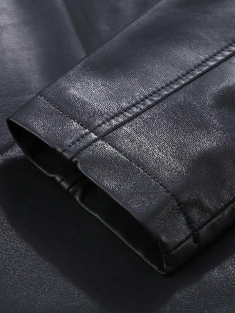 Women's PU Leather Motorcycle Jacket, Casual Fitted Design, All-Season Wear, Perfect for Commuting & Street Style