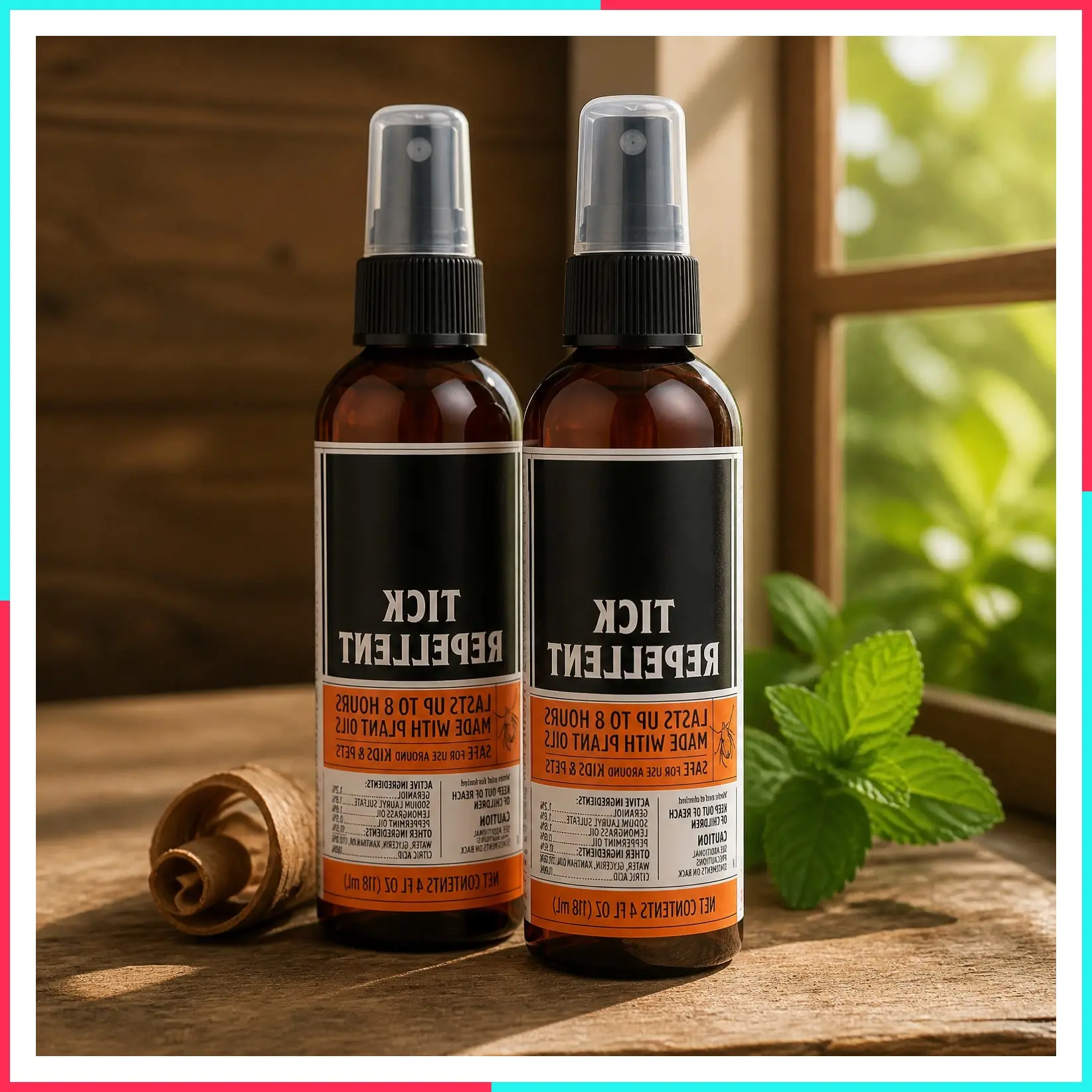 Natural Tick and Mosquito DEET-Free Repellent Spray, 2 Pack