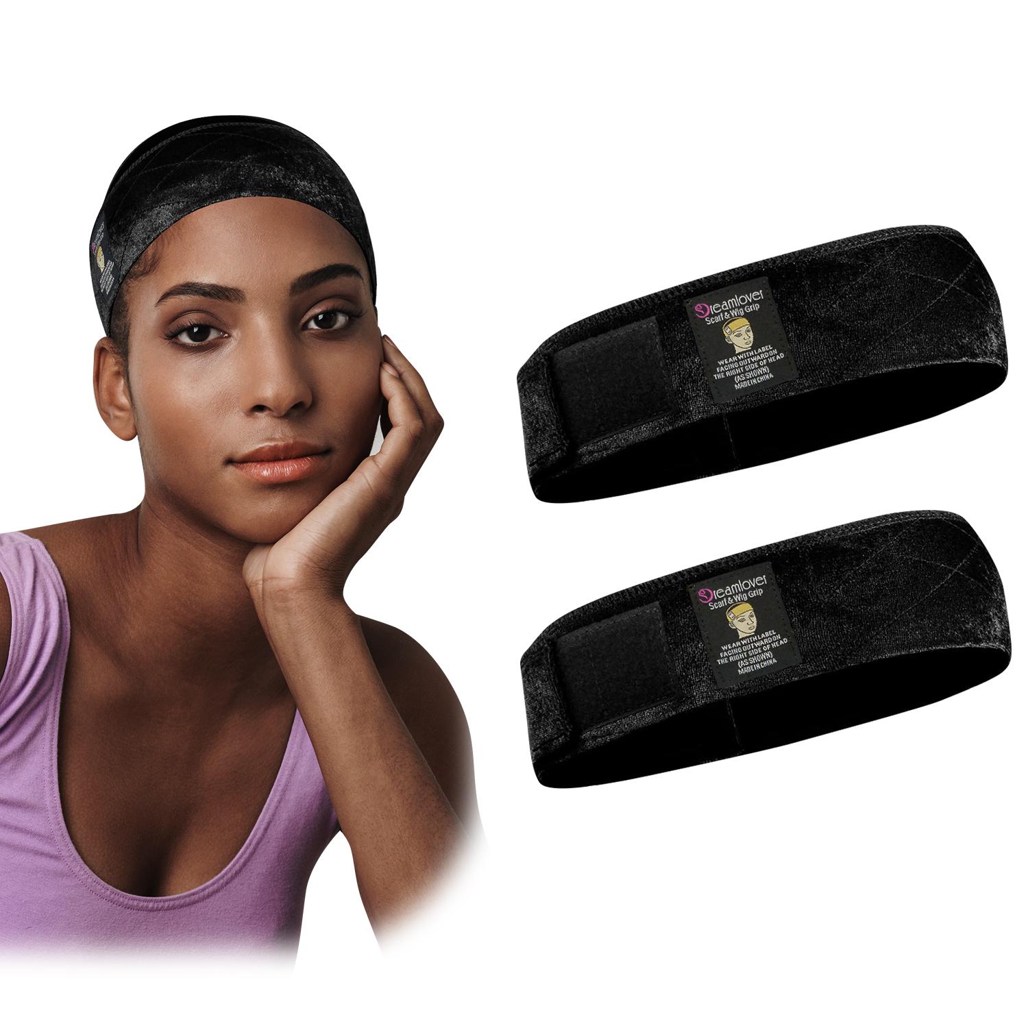 Dreamlover Brown Black Wig Grip Band 2pcs for Women Adjustable Headband for Keeping Wigs in Place Non Slip Comfortable Breathable Hair Styling Tool SpringStatements