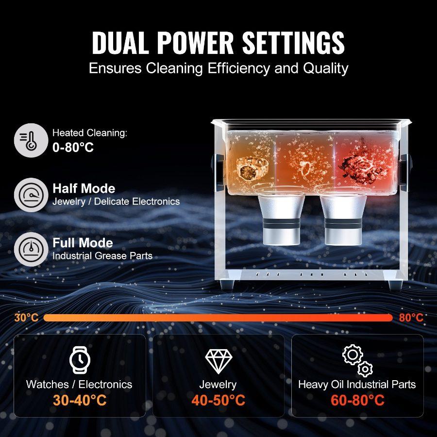 SummerWinsVEVOR 3L Ultra Sonic Cleaner, 120W Digital Ultrasonic Cleaning Machine with Gentle Mode Upgraded Degassing, 40kHz Ultrasound Cleaner Machine with Heater Timer for Jewelry, Glasses, Tools Retainerdealsforyoudays