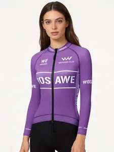 WOSAWE Women Cycling Jersey Long Sleeve Breathable Bicycle Shirt Quick Dry Slim Mountain Bike Tops for Riding Running Hiking
