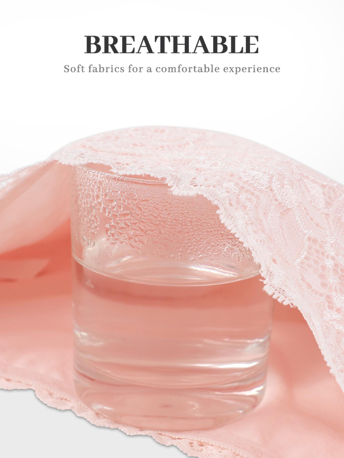 QUASTI 6 Piece Women's High Elasticity Briefs, Cotton Comfortable & Breathable Underwear, Hip Lifting Underwear Lace Style Fashionable Design, Suitable For Women's Daily Life SpringStatements