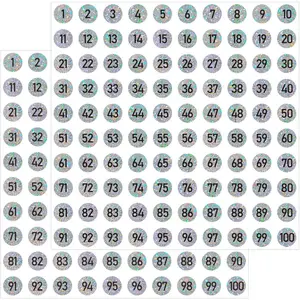 3000 count Small Number Stickers Labels, 0.4 inch Glitter  Consecutive Number Stickers 1-100, Self Adhesive Numbered Sticker Label use for Inventory, Storage, Organizing