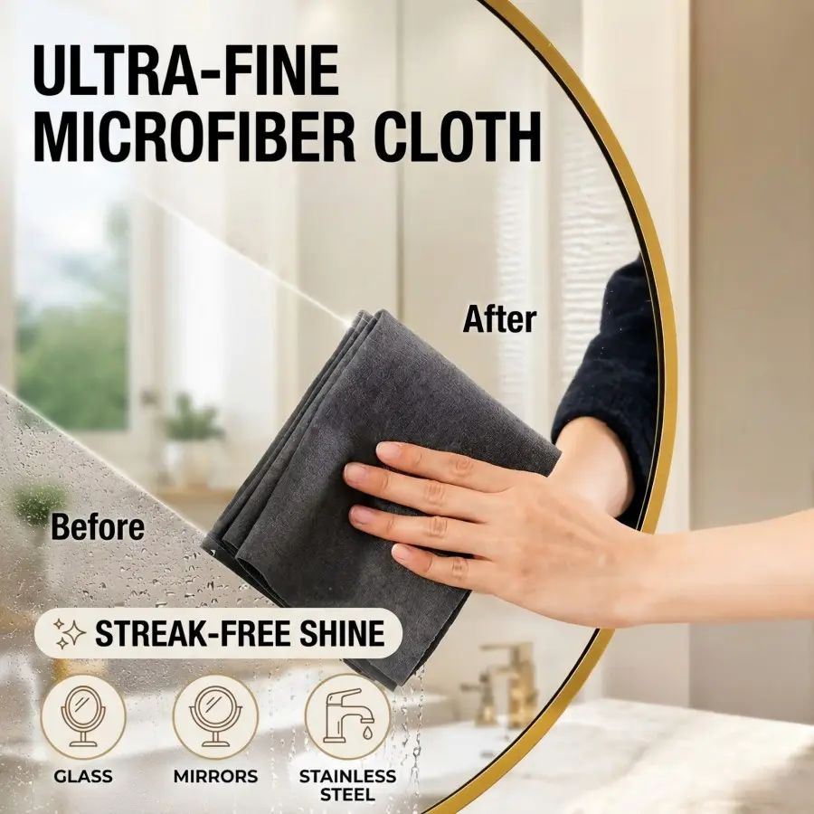 20 Pcs Thick Magic Cleaning Cloths, Watermark-Free Glass Wipes, Reusable Window & Kitchen Towels, Microfiber Car Clean Cloths