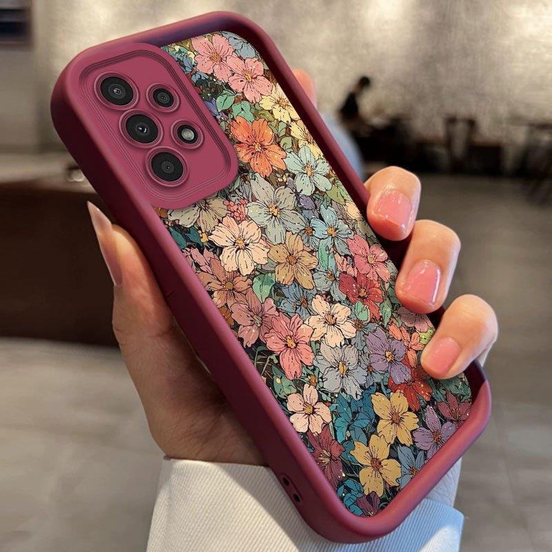 Vintage National Style Floral Fashion Personalized Phone Case for Samsung Galaxy S26 S25 S24 S23 S22 S21 Fe Plus Ultra A13 A14 A15 A16 A17 A33 A34 A35 A36 A52 A53 A54 Note20