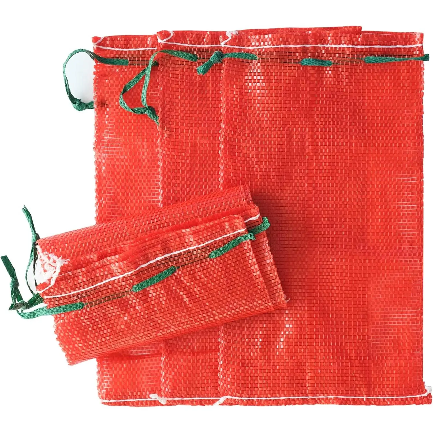 10 lb Mesh Onion Bags, 11"×18" Mesh Produce Bags Hanging Reusable Breathable Vegetable Storage Net Bag with Drawstring for Onions Potatoes Citrus Crawfish, Red (Pack of 10)