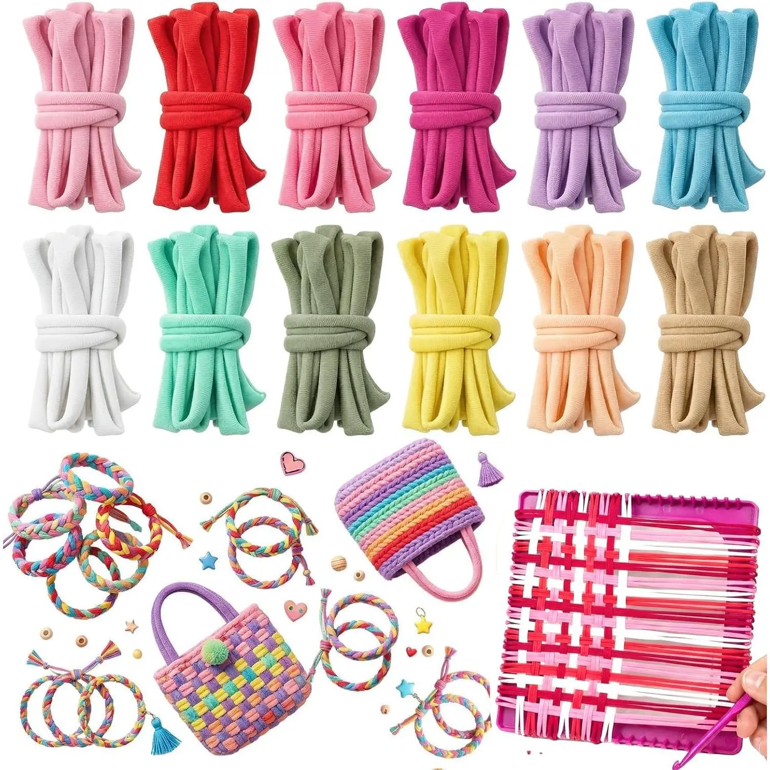 120 count Weaving Loom Refill Loops, 12 Colors Weaving Loops | for 7-Inch Weaving Loom & Potholder Loops/Loom Loops/Potholder Loom Loops/Weaving Loom Bands