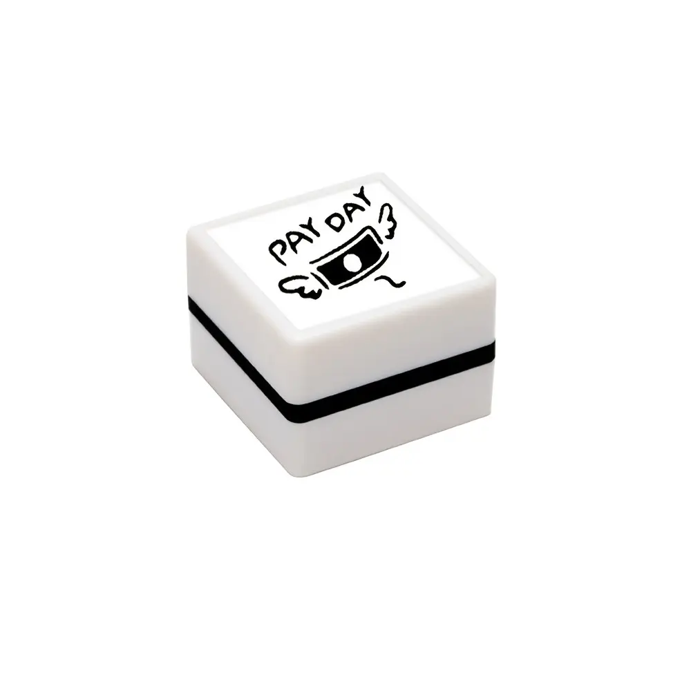 Light-Sensitive Square Stamp for Payday Content Icons, Ideal for Journaling, Writing, Handbooks, Greeting Cards, Postcards