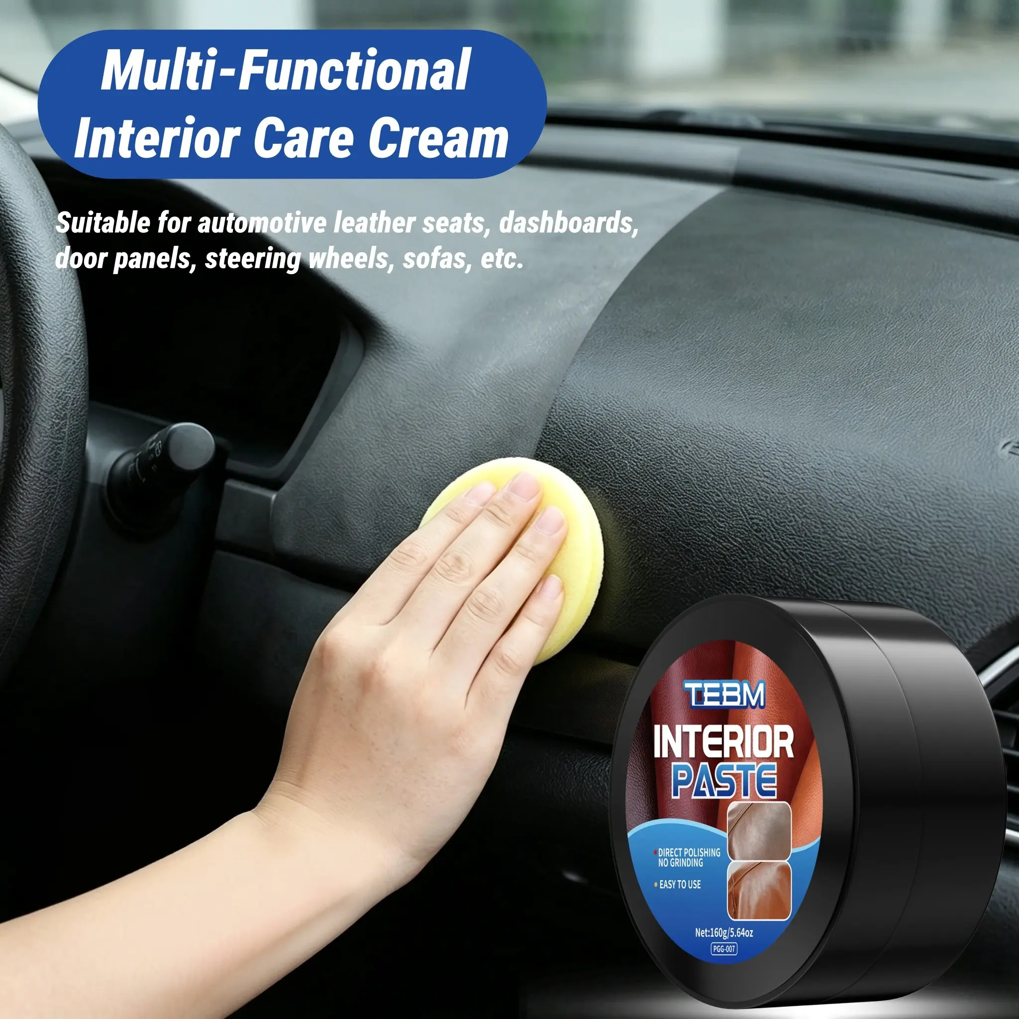 Leather Restorer Conditioning Balm for Car Seats, Non-Greasy Formula, Prevents Dryness & Cracking