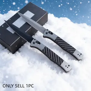 1pc 4170 Folding Knife, Carbon Fiber Material, High-Quality Durable, Lightweight Edc Pocket Knife, Camping Hiking Fishing Kitchen Tool, Men's Gift