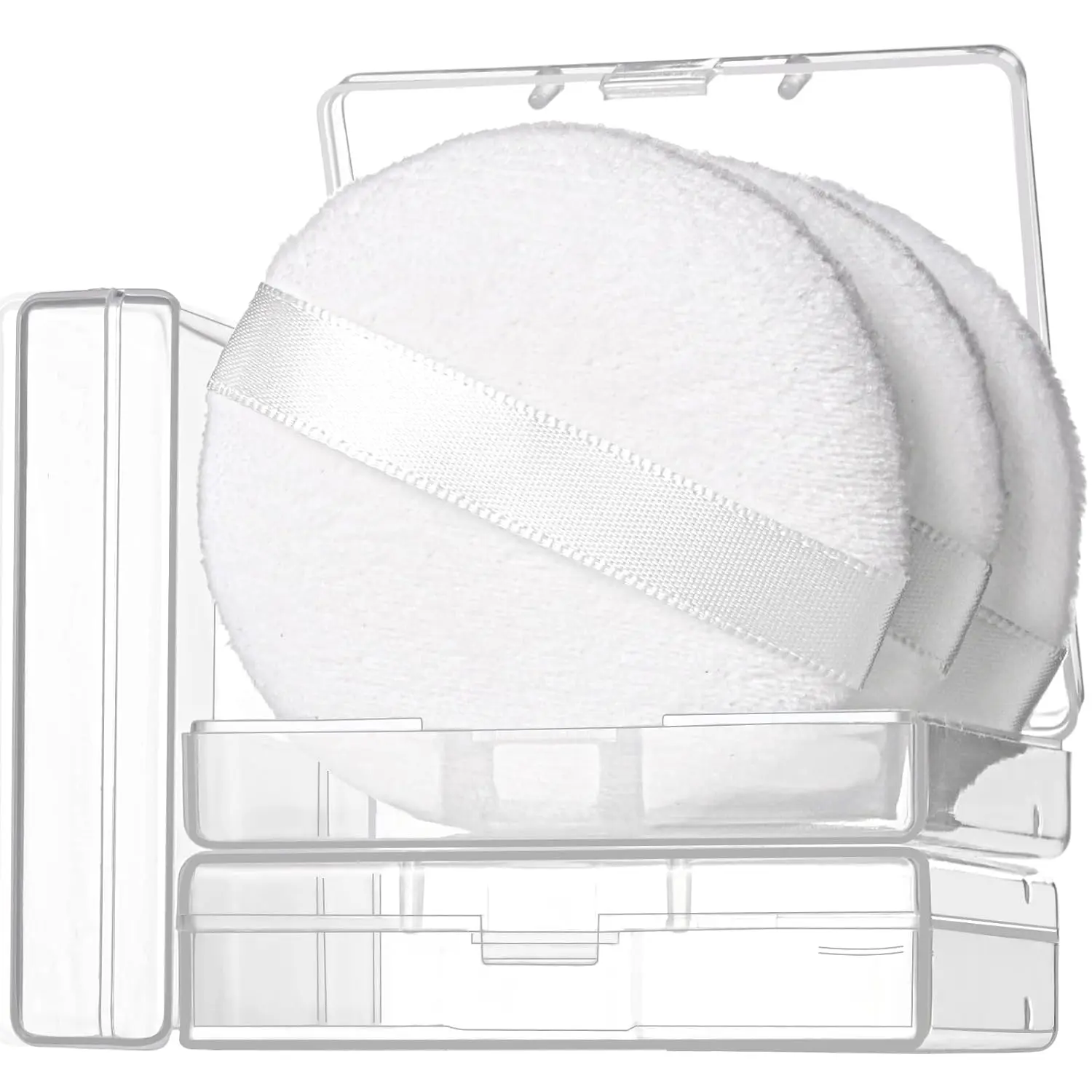 3pcs Powder Puff, Setting Powder Puff 2.36 Inch Makeup Powder Puff, Powder Puffs for Face Powder, Soft Powder Applicator for Loose Powder Pressed Powder, Face Puff Makeup Puff with Cases