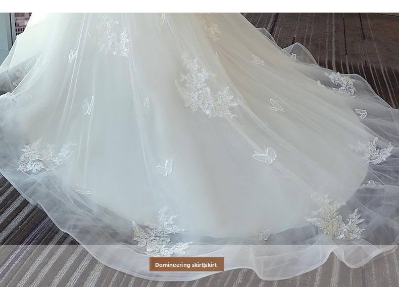 2026 New Style White Lace Strapless Wedding Dress with Train for Petite Brides, Simple, Ethereal & Forest-Style