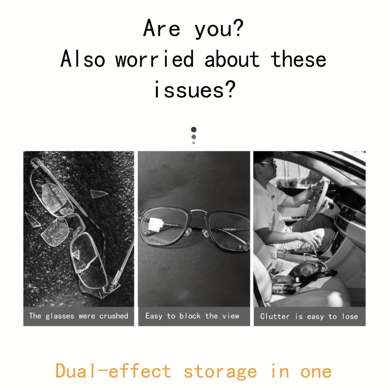 Car Sun Visor Glasses Clip - ABS Multifunctional Eyeglass Holder with Bill and ID Slot for Car Interior Accessories